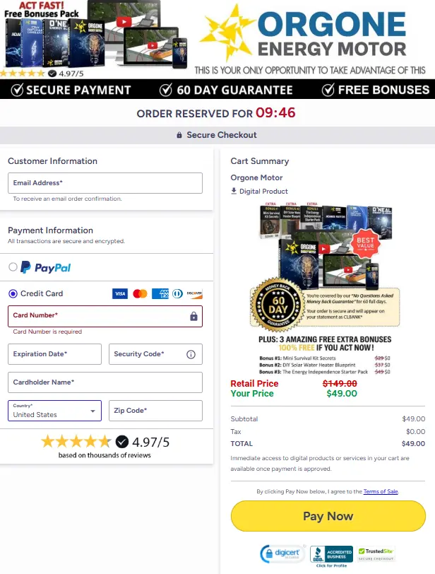 Orgone Motor-order-page